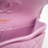 CHANEL Handbag 22S Pink Caviar Quilted Classic Flap Small Light Gold Hardware - Redeluxe