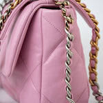 CHANEL Handbag 22S Pink Lambskin Quilted 19 Small Reverse Mixed Hardware - Redeluxe