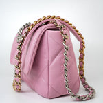 CHANEL Handbag 22S Pink Lambskin Quilted 19 Small Reverse Mixed Hardware - Redeluxe