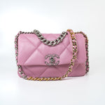 CHANEL Handbag 22S Pink Lambskin Quilted 19 Small Reverse Mixed Hardware - Redeluxe