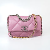 CHANEL Handbag 22S Pink Lambskin Quilted 19 Small Reverse Mixed Hardware - Redeluxe