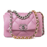 CHANEL Handbag 22S Pink Lambskin Quilted 19 Small Reverse Mixed Hardware - Redeluxe