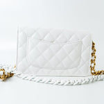 CHANEL Handbag 22S White Lambskin Quilted Wallet on Chain (WOC) - Redeluxe