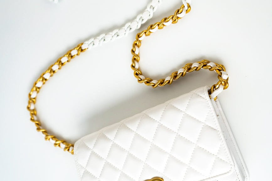 CHANEL Handbag 22S White Lambskin Quilted Wallet on Chain (WOC) - Redeluxe