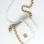 CHANEL Handbag 22S White Lambskin Quilted Wallet on Chain (WOC) - Redeluxe