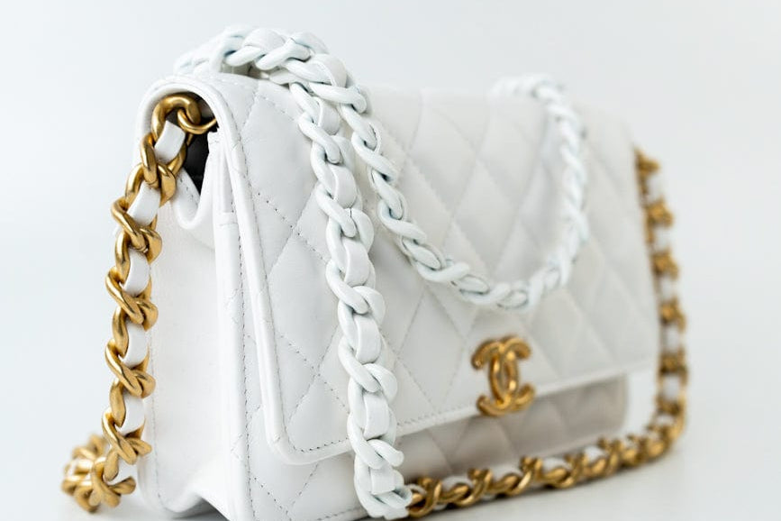 CHANEL Handbag 22S White Lambskin Quilted Wallet on Chain (WOC) - Redeluxe