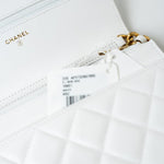CHANEL Handbag 22S White Lambskin Quilted Wallet on Chain (WOC) - Redeluxe