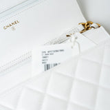 CHANEL Handbag 22S White Lambskin Quilted Wallet on Chain (WOC) - Redeluxe