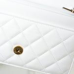 CHANEL Handbag 22S White Lambskin Quilted Wallet on Chain (WOC) - Redeluxe