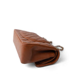 CHANEL Handbag 23A Light Brown Caviar Quilted Classic Flap Small Light Gold Hardware - Redeluxe