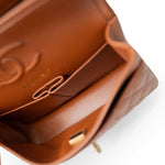 CHANEL Handbag 23A Light Brown Caviar Quilted Classic Flap Small Light Gold Hardware - Redeluxe