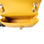CHANEL Handbag 23A Mini Yellow Lambskin Quilted and Weng Wood Flap Bag - Redeluxe