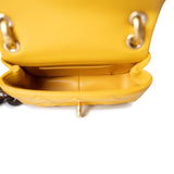 CHANEL Handbag 23A Mini Yellow Lambskin Quilted and Weng Wood Flap Bag - Redeluxe