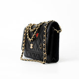 CHANEL Handbag 23C Black Lambskin Quilted Cruise Heart Wallet on Chain (WOC) LGHW - Redeluxe
