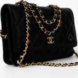 CHANEL Handbag 23C Black Lambskin Quilted Cruise Heart Wallet on Chain (WOC) LGHW - Redeluxe
