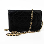 CHANEL Handbag 23C Black Lambskin Quilted Cruise Heart Wallet on Chain (WOC) LGHW - Redeluxe