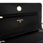 CHANEL Handbag 23C Black Lambskin Quilted Cruise Heart Wallet on Chain (WOC) LGHW - Redeluxe