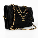 CHANEL Handbag 23C Black Lambskin Quilted Cruise Heart Wallet on Chain (WOC) LGHW - Redeluxe