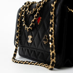 CHANEL Handbag 23C Black Lambskin Quilted Cruise Heart Wallet on Chain (WOC) LGHW - Redeluxe