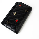 CHANEL Handbag 23C Black Lambskin Quilted Cruise Heart Wallet on Chain (WOC) LGHW - Redeluxe