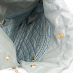 CHANEL Handbag 23C Small Grey green Calfskin Quilted 22 Drawstring Bag - Redeluxe