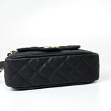 CHANEL Handbag 23P Black Caviar Quilted Hobo Bag Small Antique Gold Hardware - Redeluxe