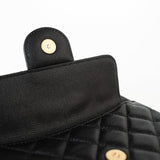 CHANEL Handbag 23P Black Caviar Quilted Hobo Bag Small Antique Gold Hardware - Redeluxe