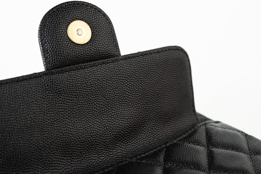 CHANEL Handbag 23P Black Caviar Quilted Hobo Bag Small Antique Gold Hardware - Redeluxe