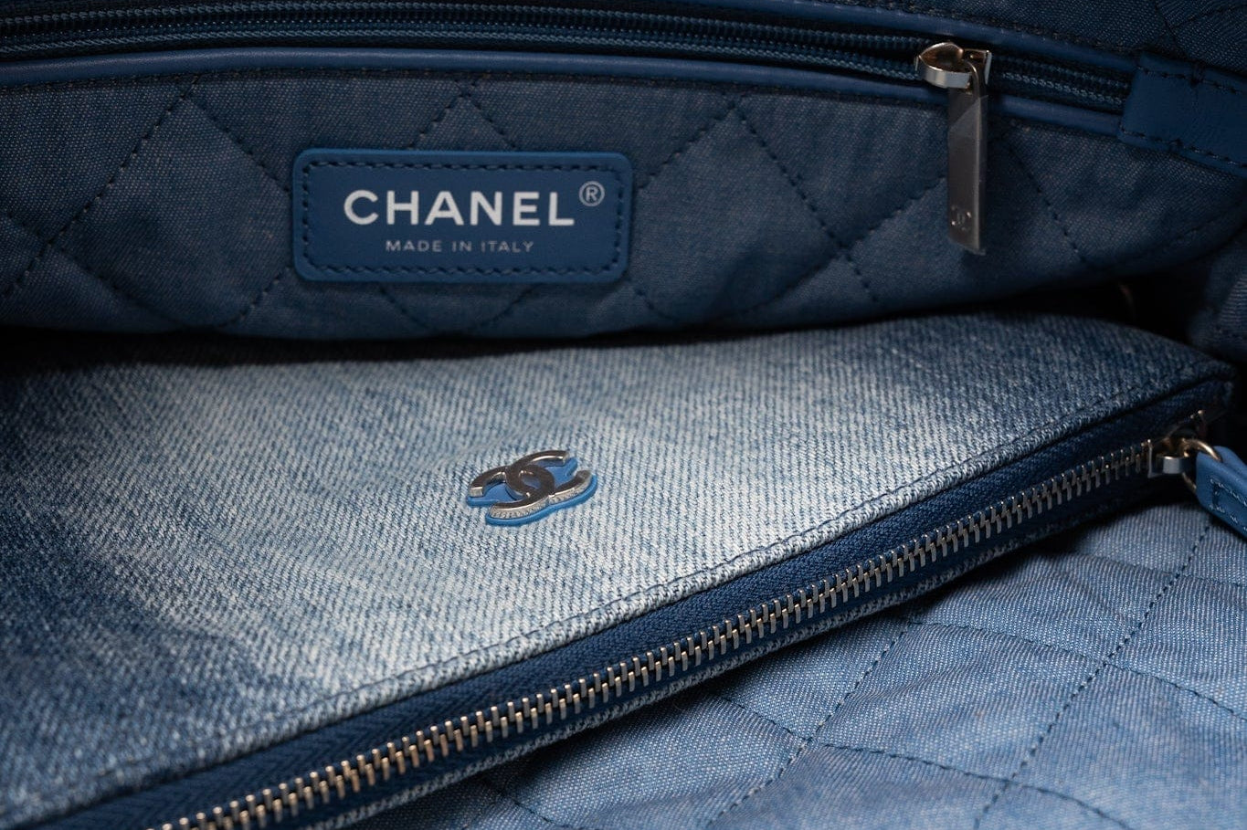 CHANEL Handbag 23P Denim Quilted 22 Small Drawstring Bag - Redeluxe