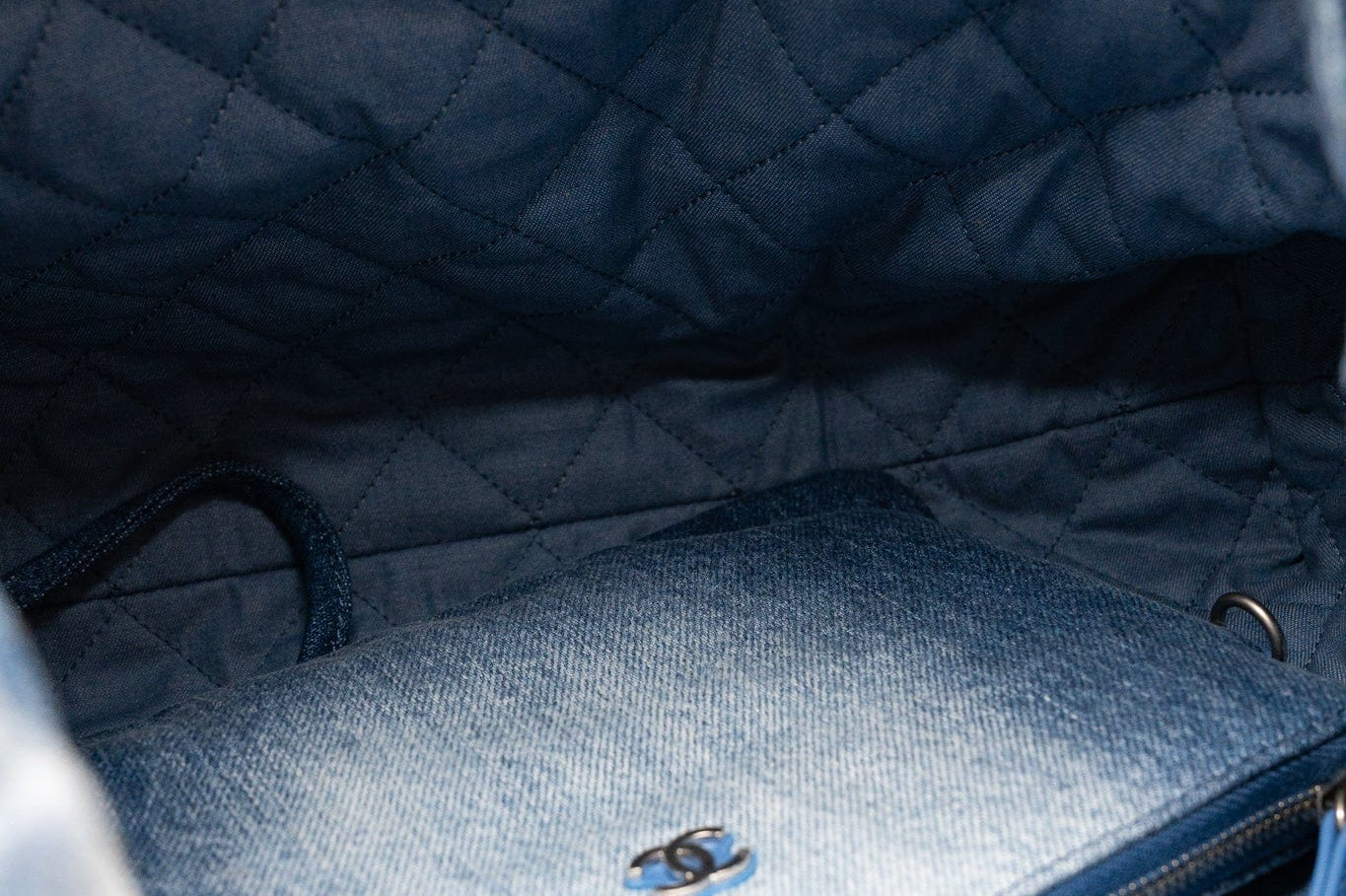 CHANEL Handbag 23P Denim Quilted 22 Small Drawstring Bag - Redeluxe