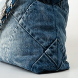 CHANEL Handbag 23P Denim Quilted 22 Small Drawstring Bag - Redeluxe