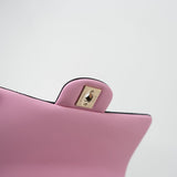 CHANEL Handbag 23P Mini Top Handle Black/Pink Lambskin Quilted w/ Light Gold Hardware - Redeluxe