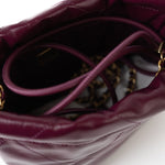 CHANEL Handbag 23S Mini 22 Drawstring Bag Burgundy Calfskin Quilted AGHW - Redeluxe