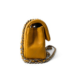 CHANEL Handbag Autumn Yellow Lambskin Quilted Extra Mini Rectangular Flap Silver Hardware - Redeluxe