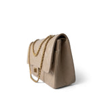 CHANEL Handbag Beige 15P Beige Crumpled Calfskin Quilted Reissue 2.55 Flap 227 Aged Gold Hardware - Redeluxe