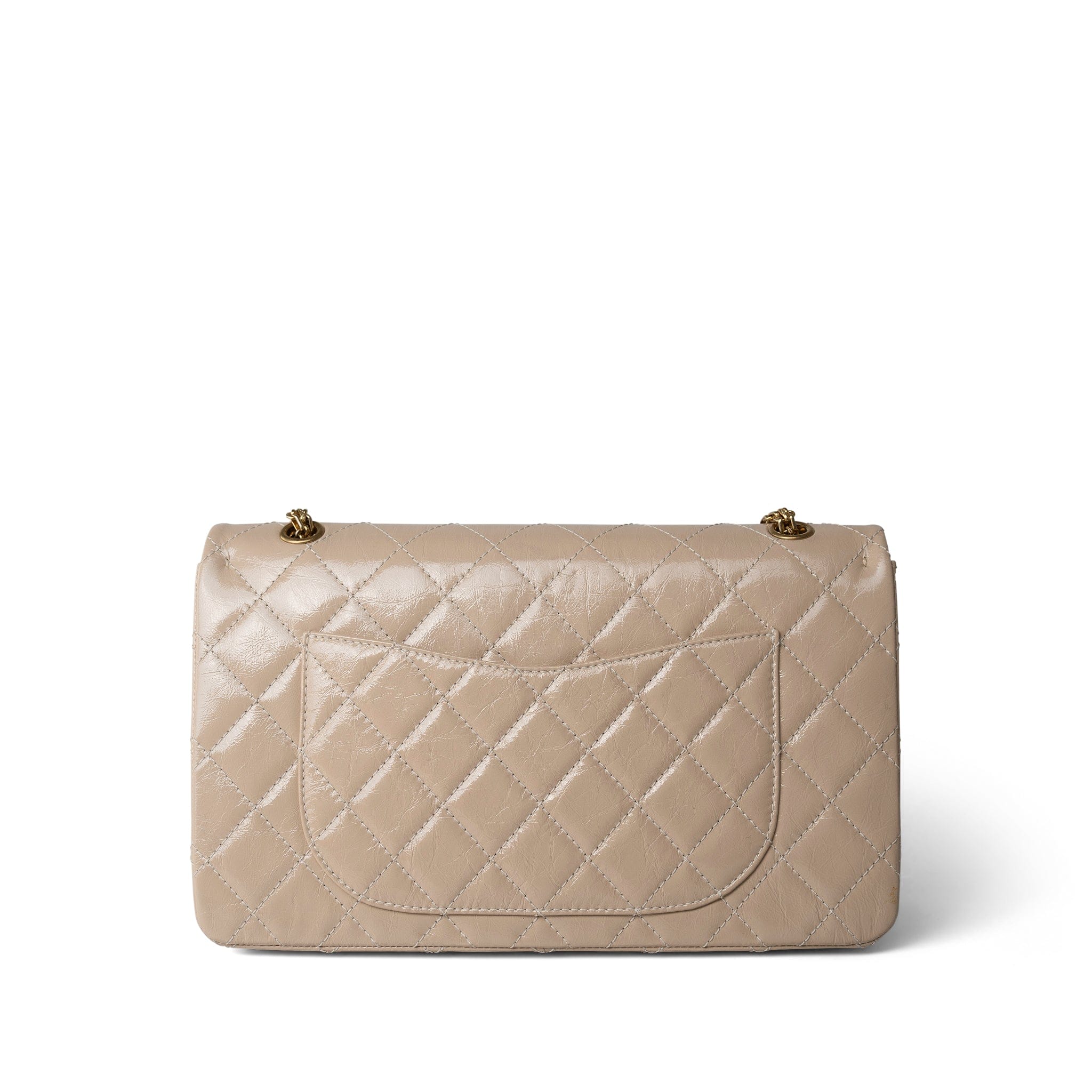 15P Beige Crumpled Calfskin Quilted Reissue 2.55 Flap 227 Aged