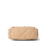 CHANEL Handbag Beige 22C Beige Clair Lambskin Quilted 19 Flap Small Mixed Hardware - Redeluxe
