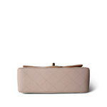 CHANEL Handbag Beige 22C Light Beige / Beige Lambskin Quilted Mini Top Handle Light Gold Hardware - Redeluxe