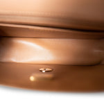 CHANEL Handbag Beige 22C Light Beige / Beige Lambskin Quilted Mini Top Handle Light Gold Hardware - Redeluxe