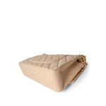 CHANEL Handbag Beige Beige Clair Caviar Quilted Classic Flap Medium Gold Hardware - Redeluxe