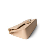 CHANEL Handbag Beige Beige Clair Caviar Quilted Classic Flap Medium Gold Hardware - Redeluxe