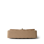 CHANEL Handbag Beige Beige Clair Lambskin Quilted Classic Flap Medium Gold Hardware - Redeluxe