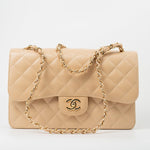 CHANEL Handbag Beige Clair Caviar Quilted Classic Flap Jumbo GHW - Redeluxe