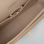 CHANEL Handbag Beige Clair Caviar Quilted Classic Flap Jumbo GHW - Redeluxe