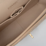 CHANEL Handbag Beige Clair Caviar Quilted Classic Flap Jumbo GHW - Redeluxe
