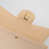 CHANEL Handbag Beige Clair Caviar Quilted Classic Flap Jumbo GHW - Redeluxe