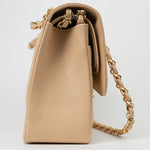 CHANEL Handbag Beige Clair Caviar Quilted Classic Flap Jumbo GHW - Redeluxe