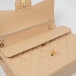 CHANEL Handbag Beige Clair Caviar Quilted Classic Flap Jumbo GHW - Redeluxe