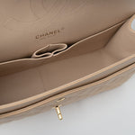 CHANEL Handbag Beige Clair Caviar Quilted Classic Flap Jumbo GHW - Redeluxe
