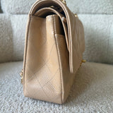 CHANEL Handbag Beige Clair Caviar Quilted Classic Flap Medium GHW - Redeluxe